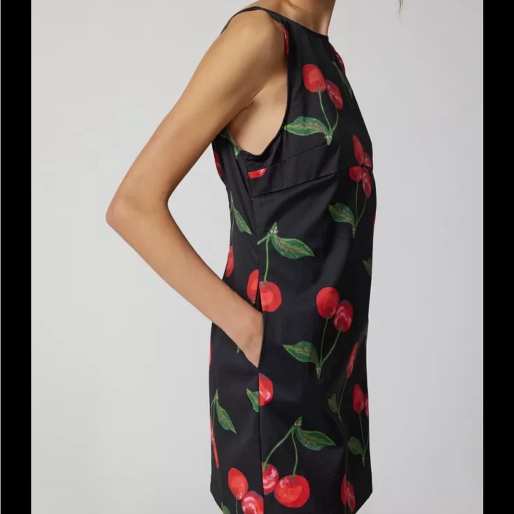 UO NWT Cherry Print Sleeveless Black Dress